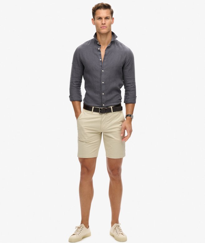 superdry Camisa de manga larga de lino informal Oferta especial