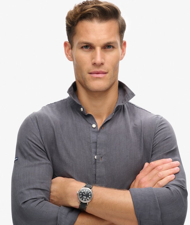superdry Camisa de manga larga de lino informal Oferta especial