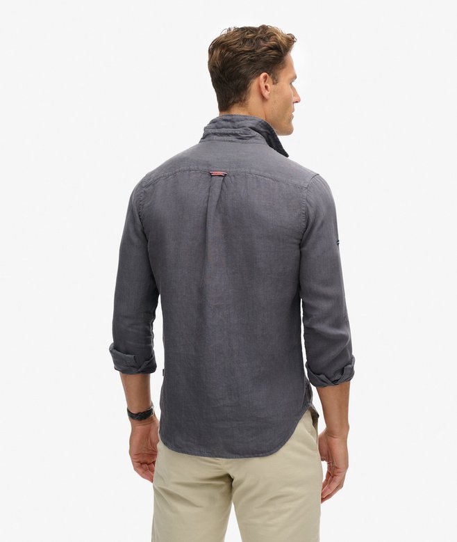 superdry Camisa de manga larga de lino informal Oferta especial