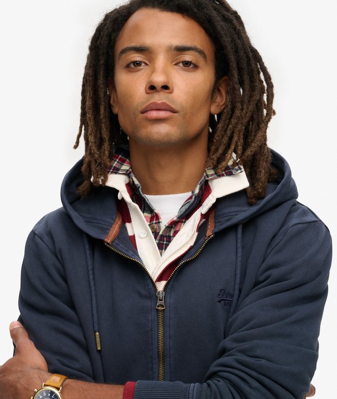 superdry Sudadera lavada con capucha cremallera y logotipo Essential Envío gratis