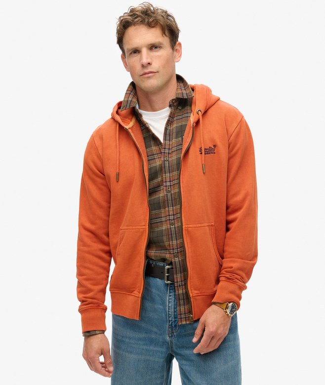 superdry Sudadera lavada con capucha cremallera y logotipo Essential Últimos 3 días