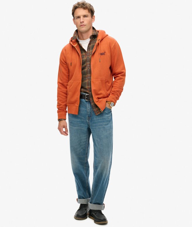 superdry Sudadera lavada con capucha cremallera y logotipo Essential Últimos 3 días