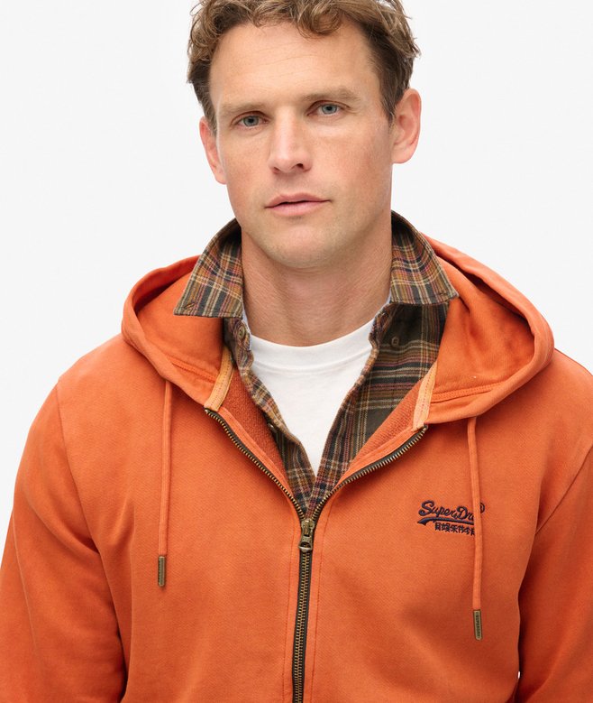 superdry Sudadera lavada con capucha cremallera y logotipo Essential Últimos 3 días