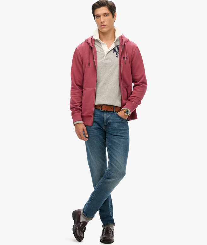 superdry Sudadera lavada con capucha cremallera y logotipo Essential COMPRAR AHORA