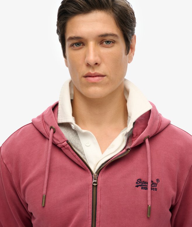 superdry Sudadera lavada con capucha cremallera y logotipo Essential COMPRAR AHORA