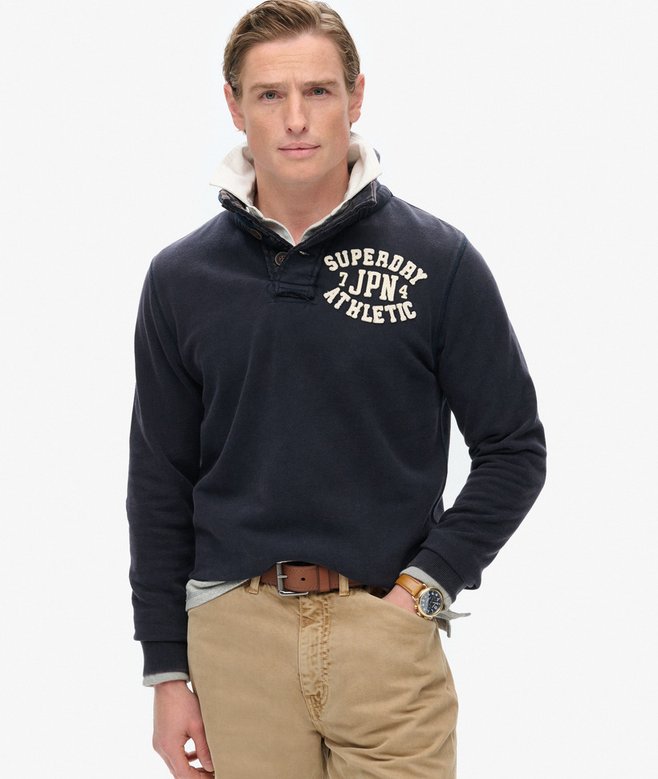superdry Sudadera con media botonadura Vintage Athletic ÚLTIMAS EDICIONES