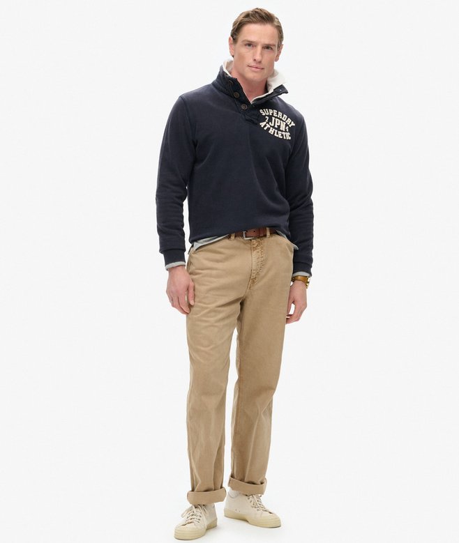 superdry Sudadera con media botonadura Vintage Athletic ÚLTIMAS EDICIONES