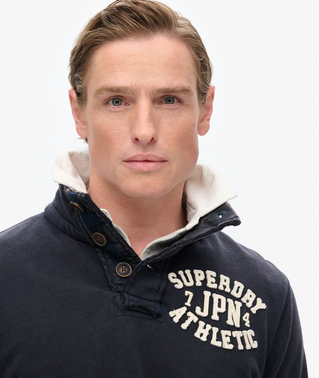 superdry Sudadera con media botonadura Vintage Athletic ÚLTIMAS EDICIONES