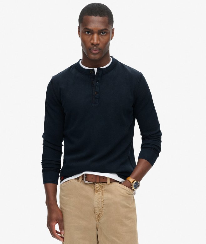 superdry Top con cuello panadero y textura Vintage