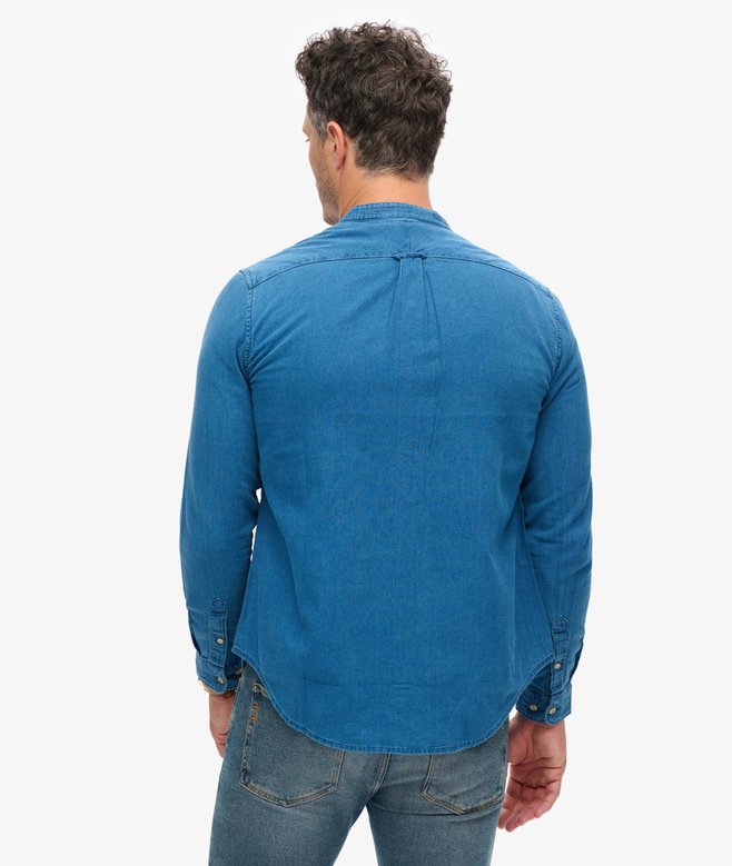 superdry Camisa índigo con cuello panadero Merchant Store Solo hoy