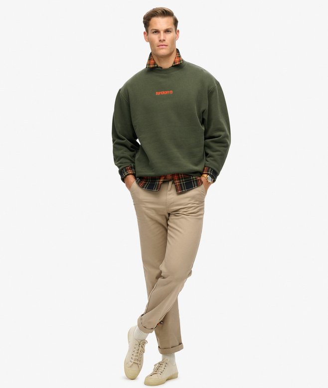 superdry Sudadera suelta de cuello redondo con micrologotipo estampado Promoción trimestral