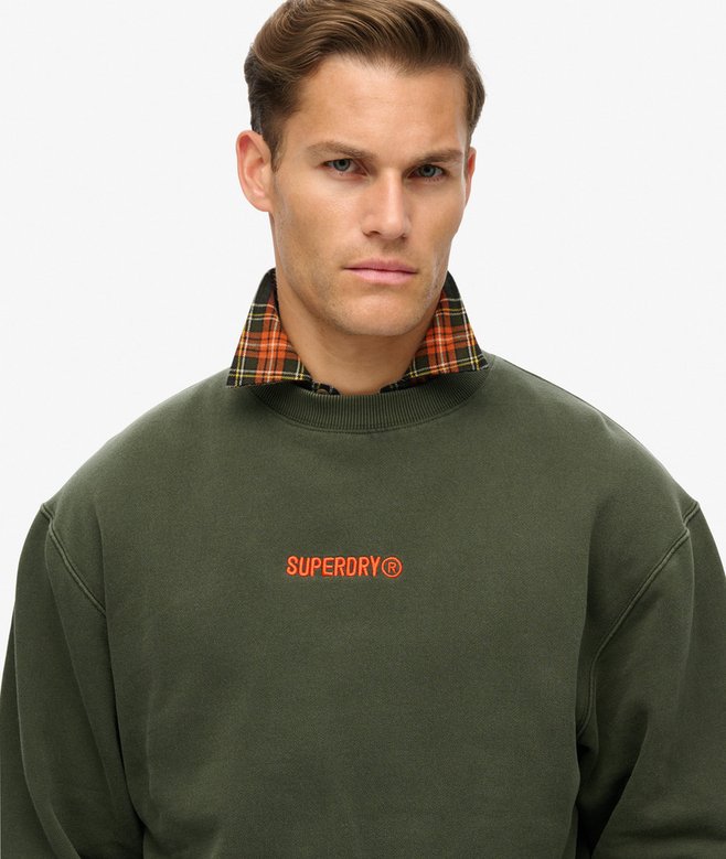 superdry Sudadera suelta de cuello redondo con micrologotipo estampado Promoción trimestral