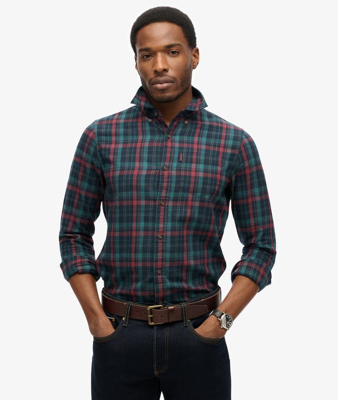 superdry Camisa de algodón orgánico a cuadros vintage