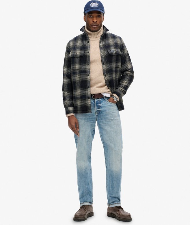 superdry Sobrecamisa a cuadros de lana forrada de tejido polar En oferta