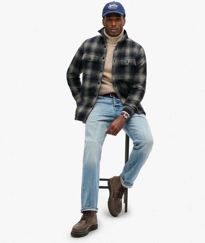 superdry Sobrecamisa a cuadros de lana forrada de tejido polar En oferta