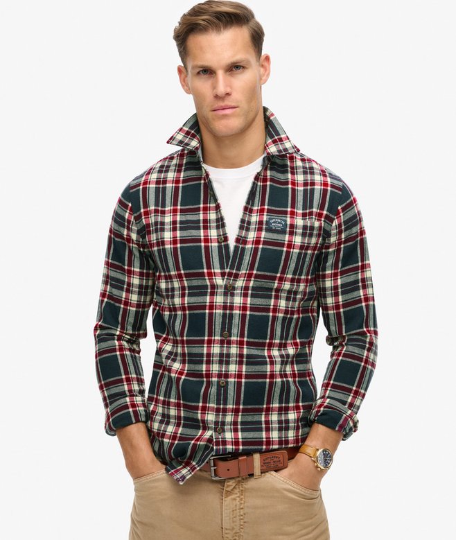 superdry Camisa de leñador de algodón de manga larga Ofertas especiales