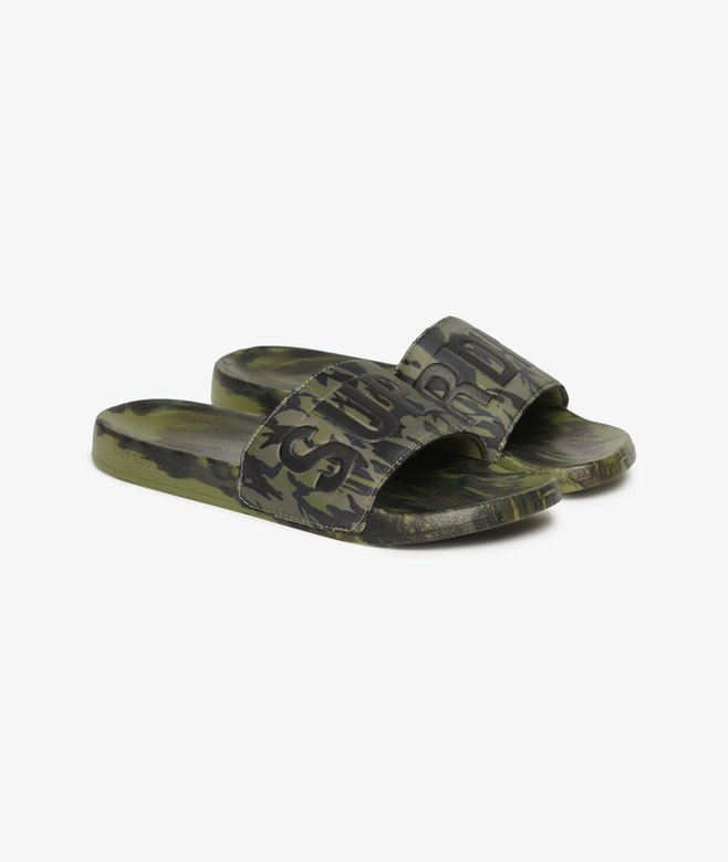 superdry Chanclas de piscina veganas con estampado de camuflaje En oferta