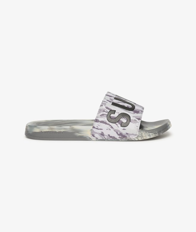 superdry Chanclas de piscina veganas con estampado de camuflaje