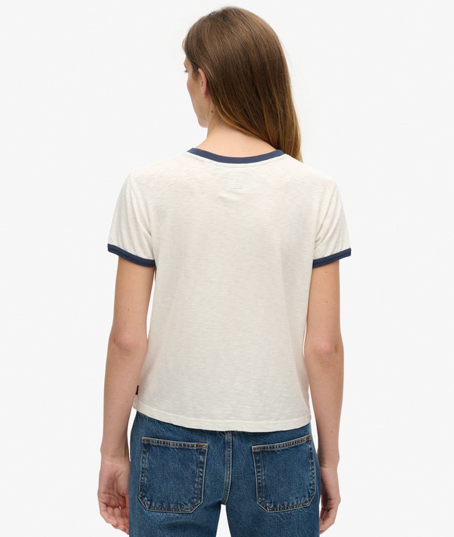superdry Athletic Essentials Beach Graphic Ringer T-Shirt Tienda