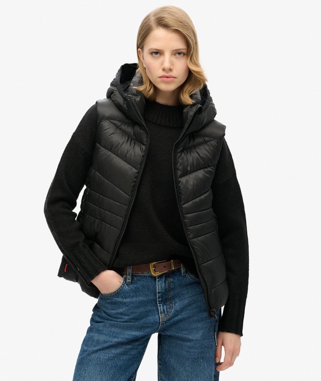 superdry Chaleco acolchado con capucha Fuji Último día