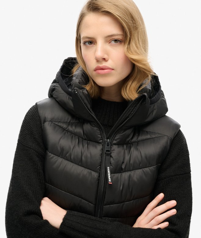 superdry Chaleco acolchado con capucha Fuji Último día