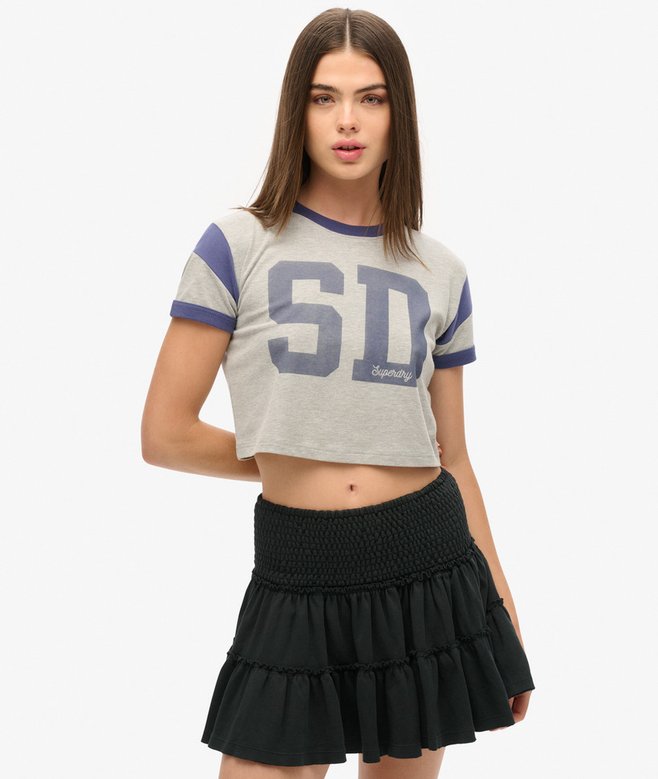superdry Minifalda de punto escalonada