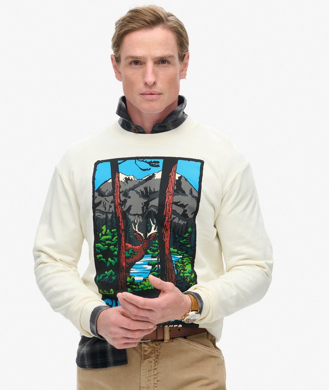 superdry Sudadera gráfica con cuello redondo Travel Postcard