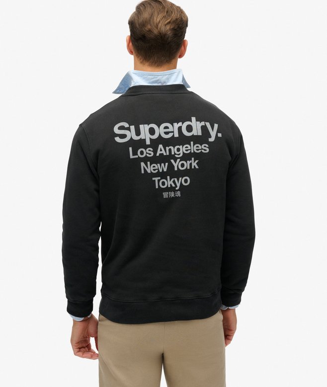 superdry Sudadera suelta de cuello redondo City Ofertas de temporada