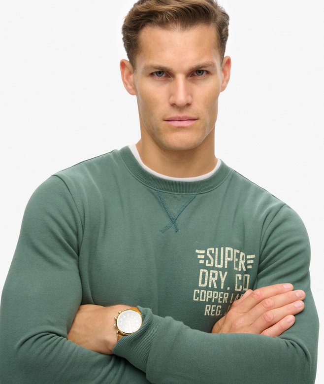 superdry Sudadera de cuello redondo con gráfico Copper Label Outlet
