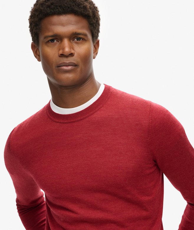 superdry Jersey de lana merina de cuello redondo Liquidación