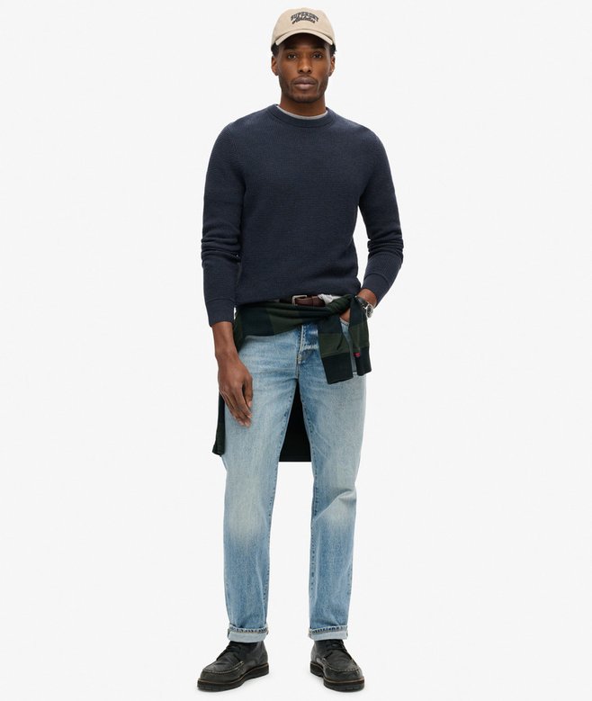 superdry Jersey de punto con cuello redondo y textura Mejor oferta