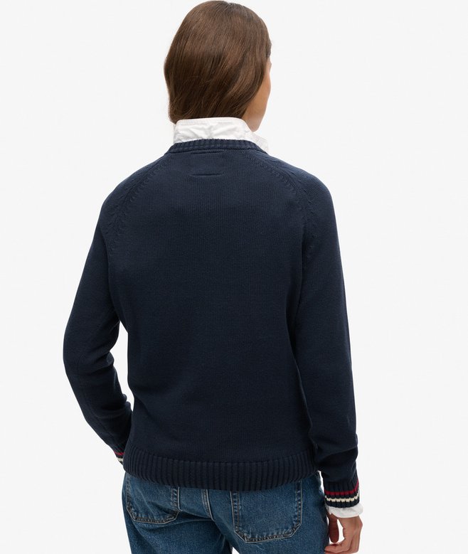 superdry Jersey gráfico holgado de punto con cuello redondo Último día