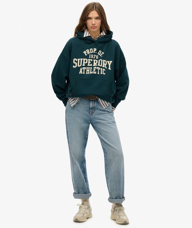 superdry Sudadera de corte relajado con capucha Athletic Essentials Grandes descuentos