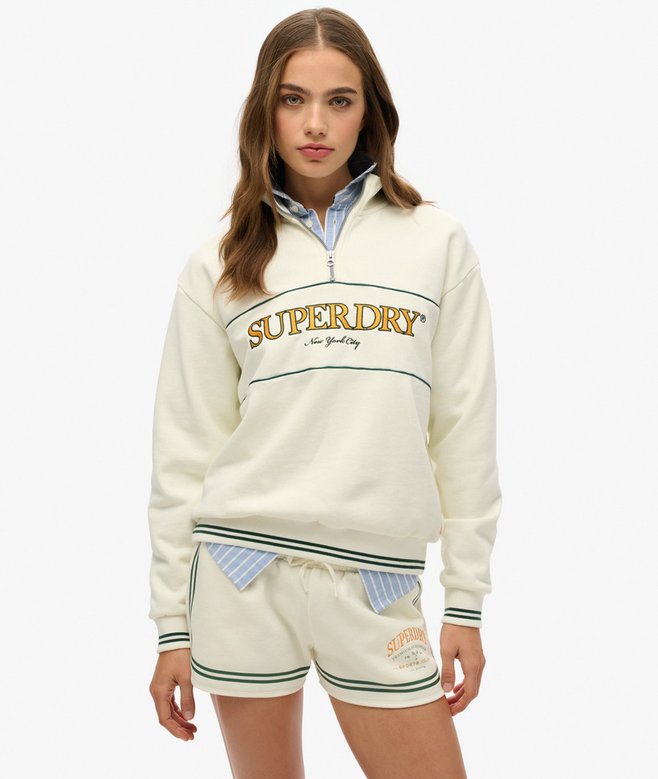superdry Sudadera holgada con capucha y media cremallera Country Club