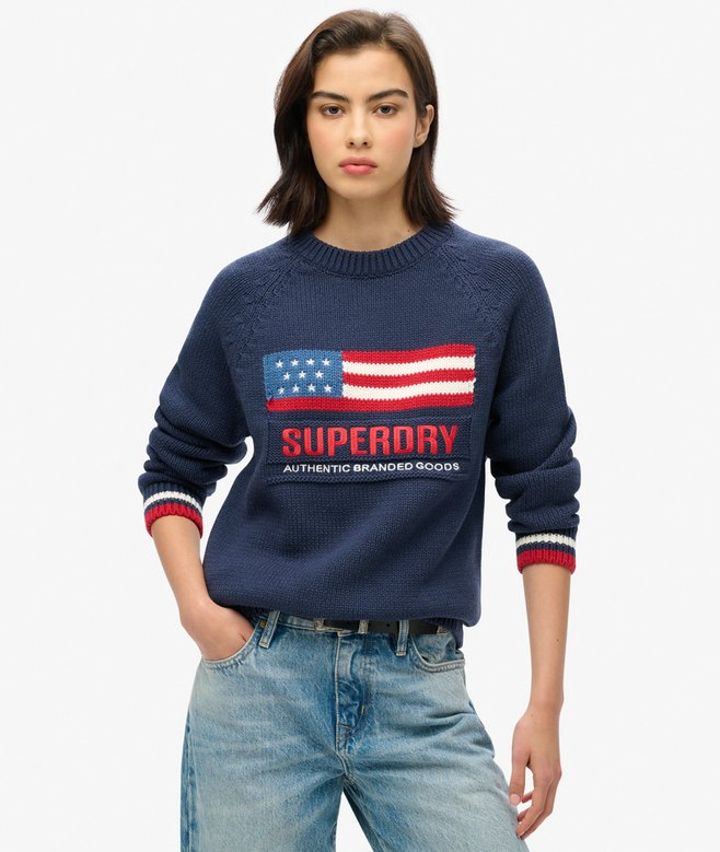 superdry Jersey de punto con cuello redondo Americana En oferta