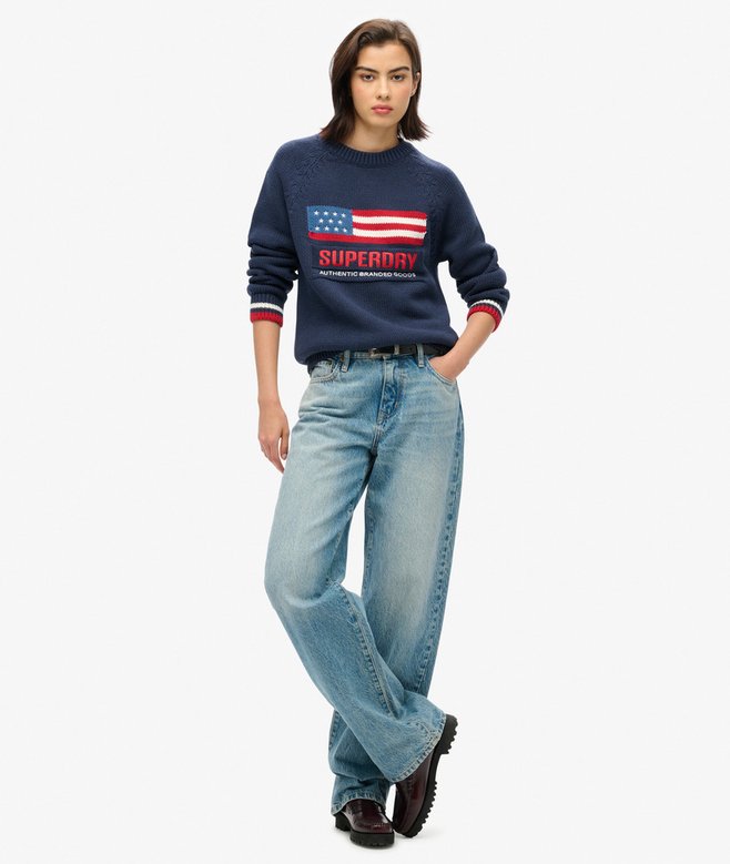 superdry Jersey de punto con cuello redondo Americana En oferta