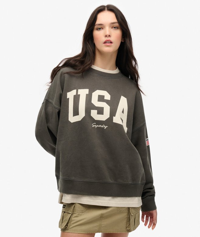 superdry Sudadera de cuello redondo y corte holgado Athletic Essentials Rebajas de fin de temporada