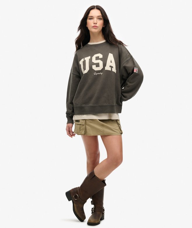 superdry Sudadera de cuello redondo y corte holgado Athletic Essentials Rebajas de fin de temporada