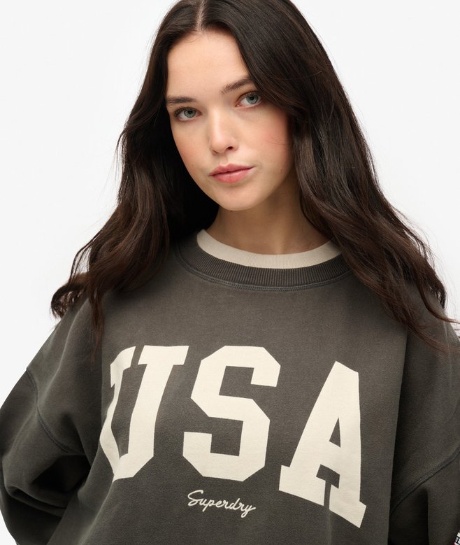 superdry Sudadera de cuello redondo y corte holgado Athletic Essentials Rebajas de fin de temporada