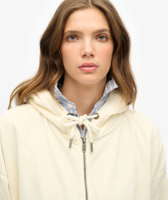 superdry Sudadera con capucha y cremallera de velvetón Precio ultrabajo