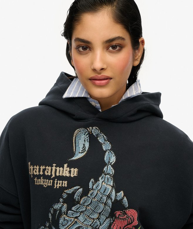 superdry Sudadera holgada con capucha y motivo de tatuaje Neo Trad Outlet online