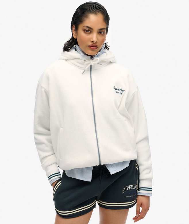 superdry Sudadera con capucha y cremallera de velvetón Country Club