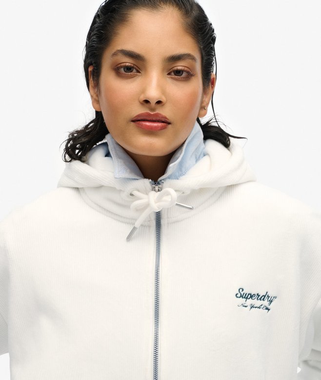 superdry Sudadera con capucha y cremallera de velvetón Country Club En oferta