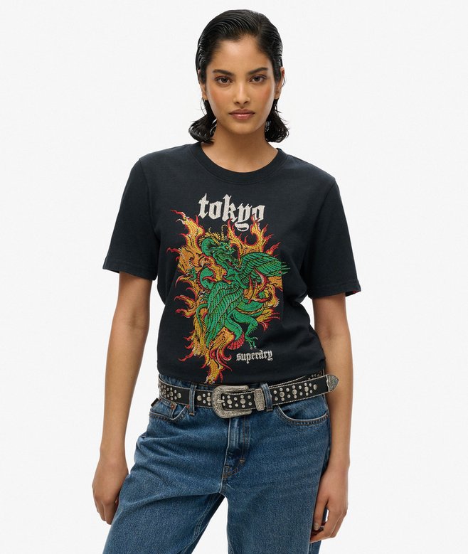 superdry Camiseta de corte relajado con motivo de tatuaje Neo Trad Descuento