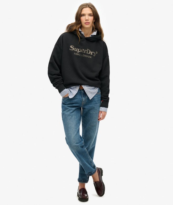 superdry Sudadera con capucha holgada y acabado metalizado Venue Tienda
