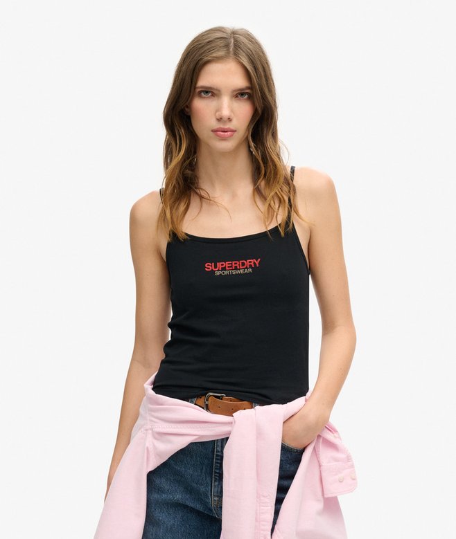 superdry Camiseta de tirantes entallada con logotipo Sportswear