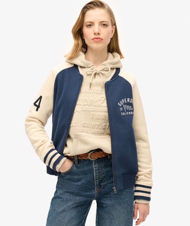 superdry Chaqueta bómber de punto gráfica College Script