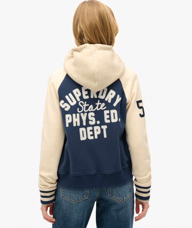 superdry Chaqueta bómber de punto gráfica College Script Último día