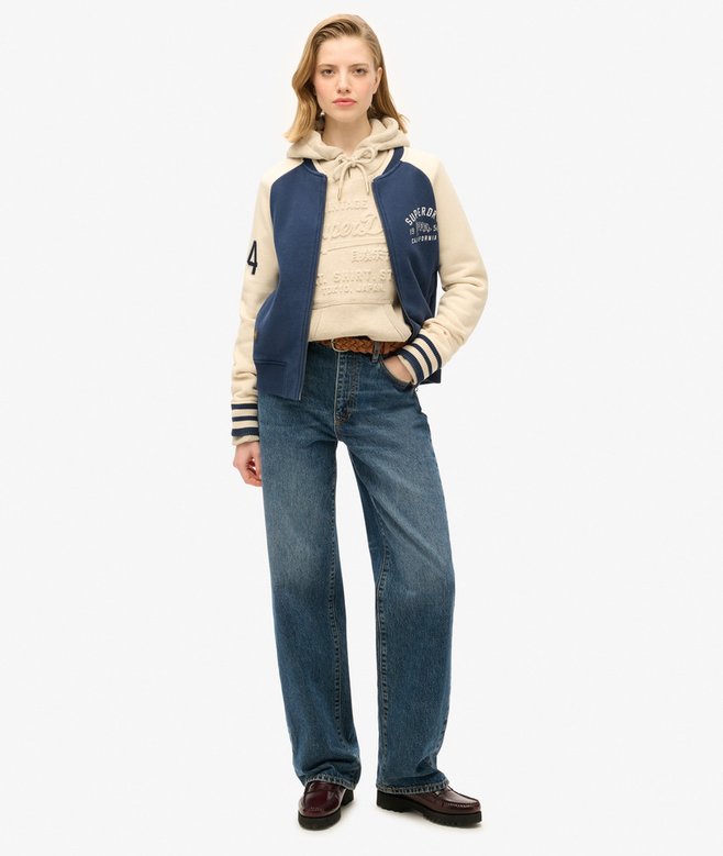 superdry Chaqueta bómber de punto gráfica College Script Último día