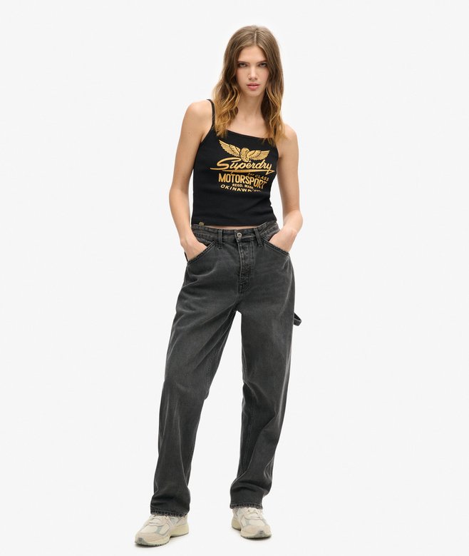 superdry Camiseta gráfica de tirantes de canalé Retro Rocker Solo queda un día